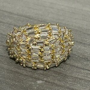 NWOT- Gold Filled Baguette CZ Statement Ring | Size 8